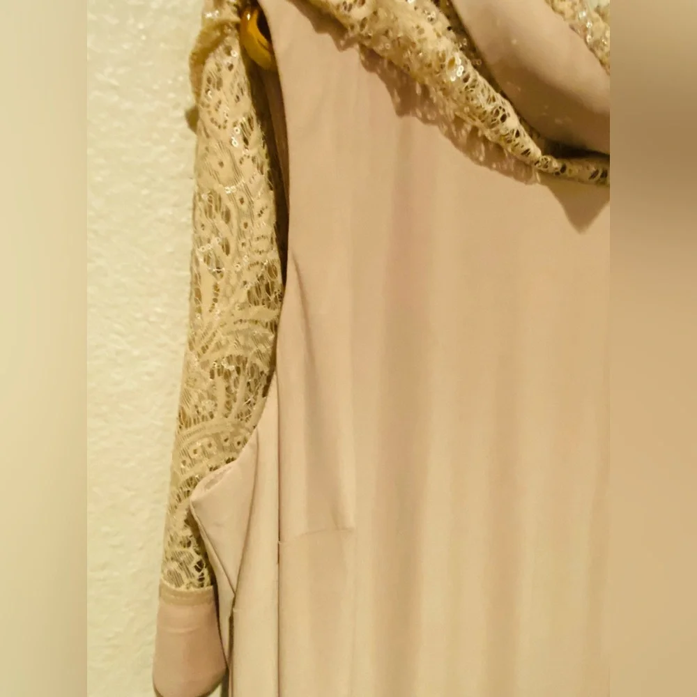 Dress Barn Gold Asymmetrical Sequin Dress - Picture 5 of 9